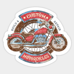 Custom Motorcycles - Build and Repair Vintage Sticker